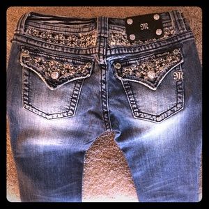 Miss Me Rhinestone bootcut Jeans size 28 NEW!